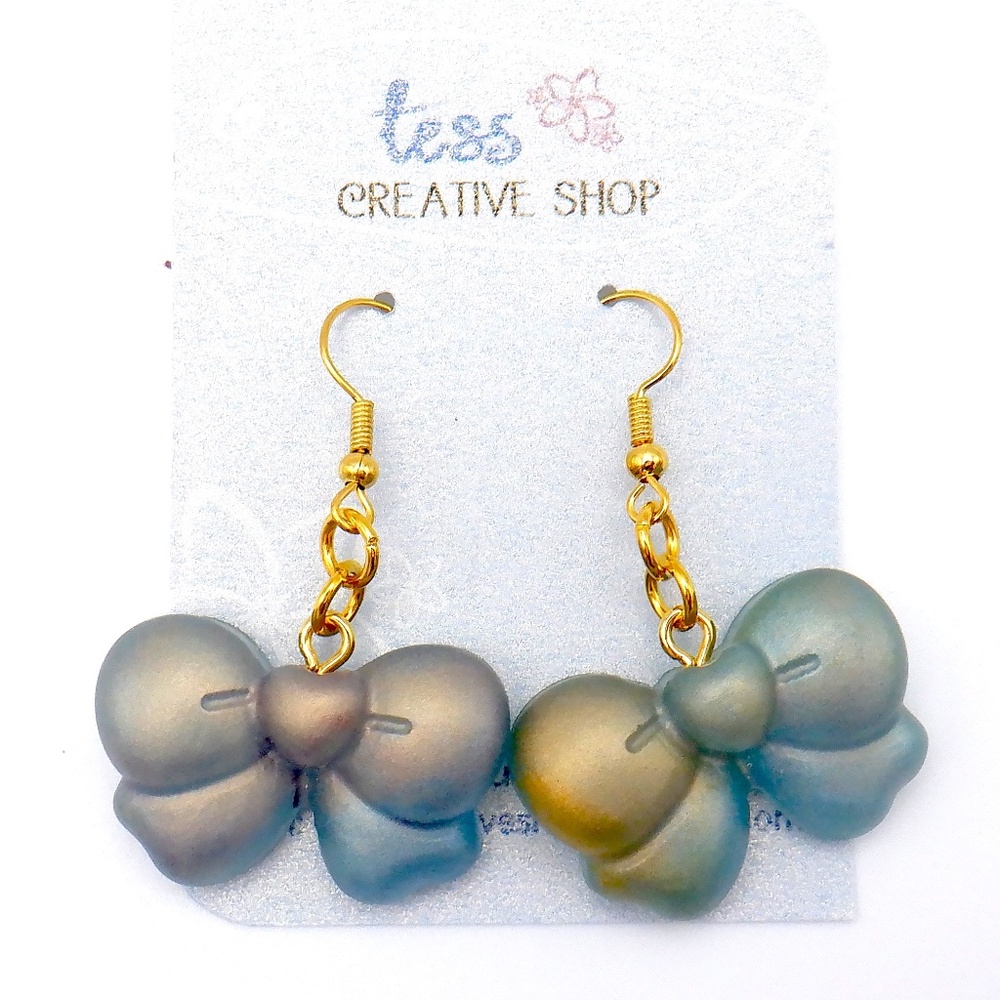 Handmade Resin Bow Earrings NEW